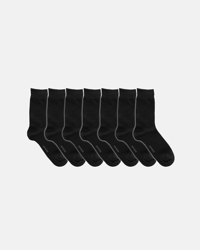 Travel Bag Socks Bamboo 7-pack | Black -Resteröds
