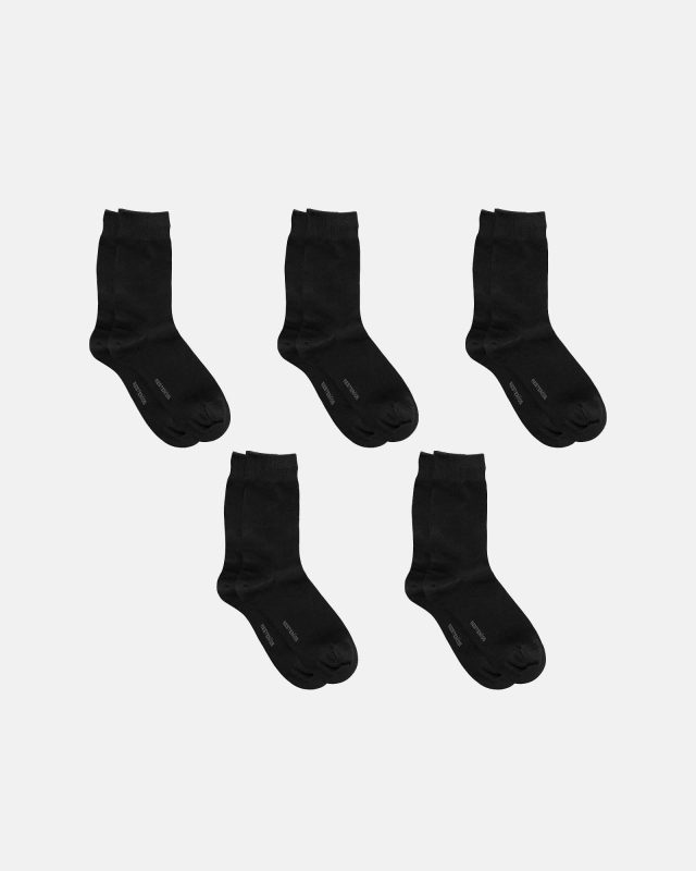 Socks Organic Cotton 5-pack | Black -Resteröds