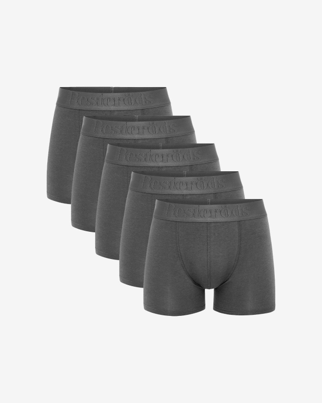 Boxer Organic Cotton 5-pack - Regular leg | Stone Grey -Resteröds