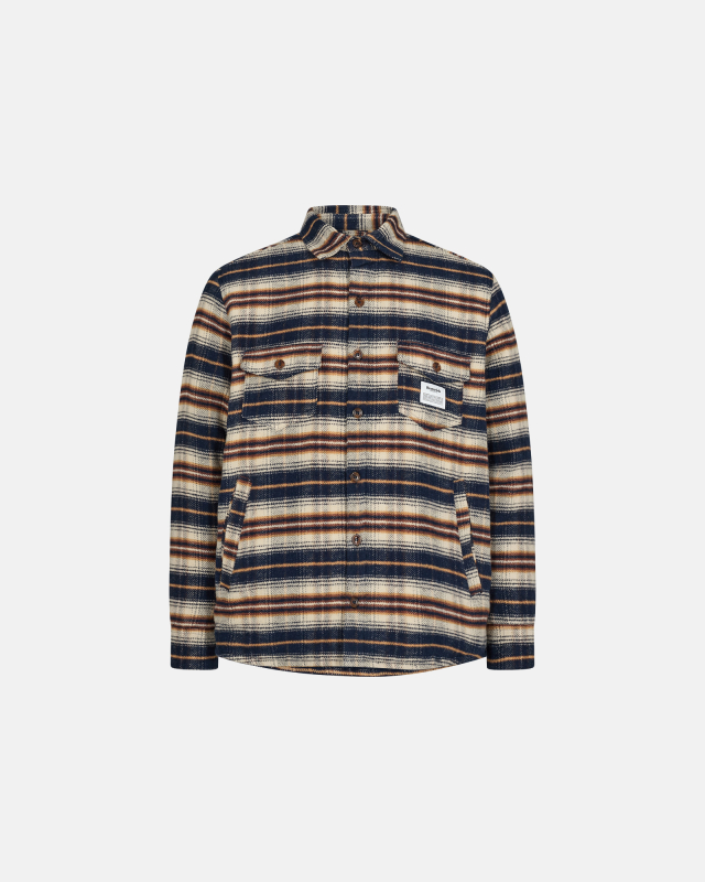Padded Flannel Shirt  | Navy -Resteröds