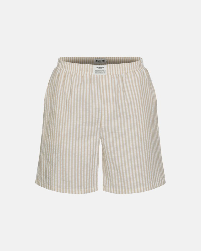 Seersucker Shorts | White/Sand -Resteröds