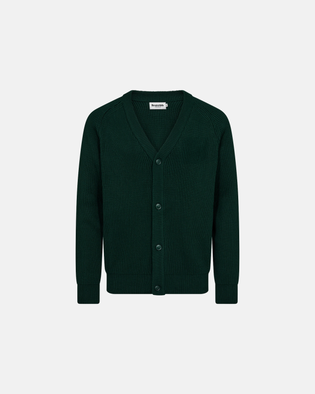 Cardigan with bottons | Green -Resteröds