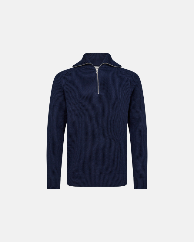 Pullover with highneck | Navy -Resteröds