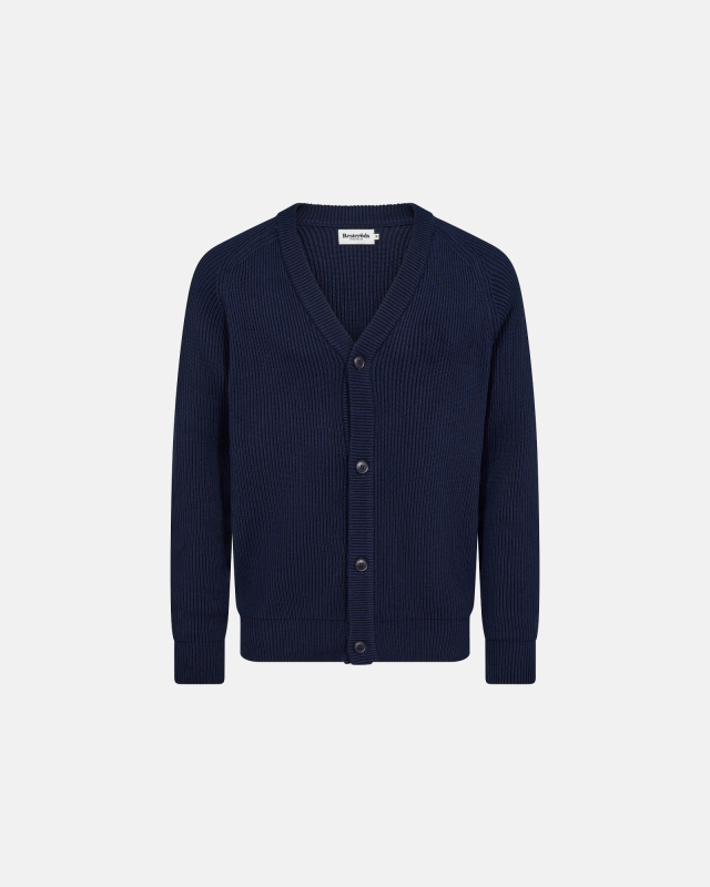 Cardigan with bottons | Navy -Resteröds