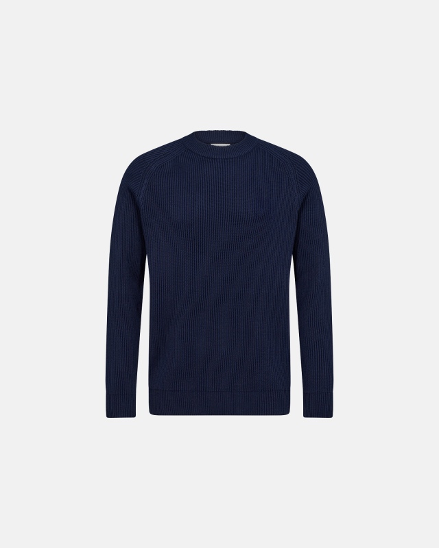 Pullover "Knitted" | Navy -Resteröds