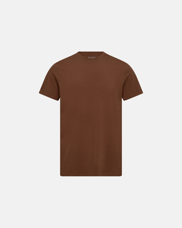 R-neck Tee Bamboo | Brown -Resteröds