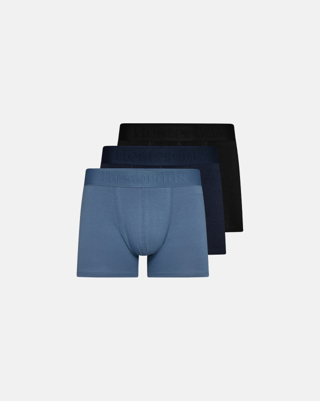 Boxers "Gunnar" Bamboo 3-pack | Black/Blue -Resteröds