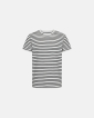 R-neck Tee Bamboo | Black striped - Resteröds