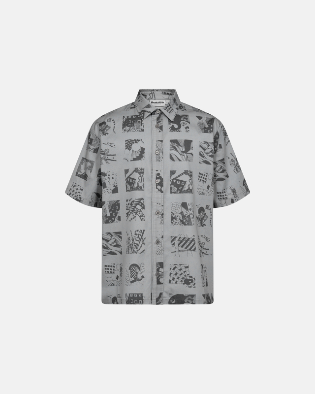 Shirt shortsleeved "Bron" | Grey print -Resteröds