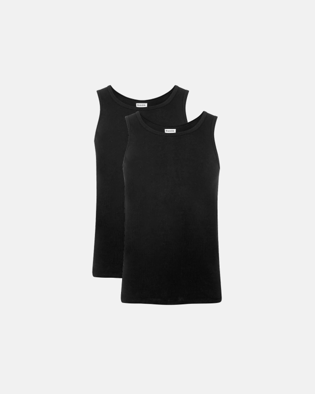 Tank Organic Cotton 2-pack | Black -Resteröds