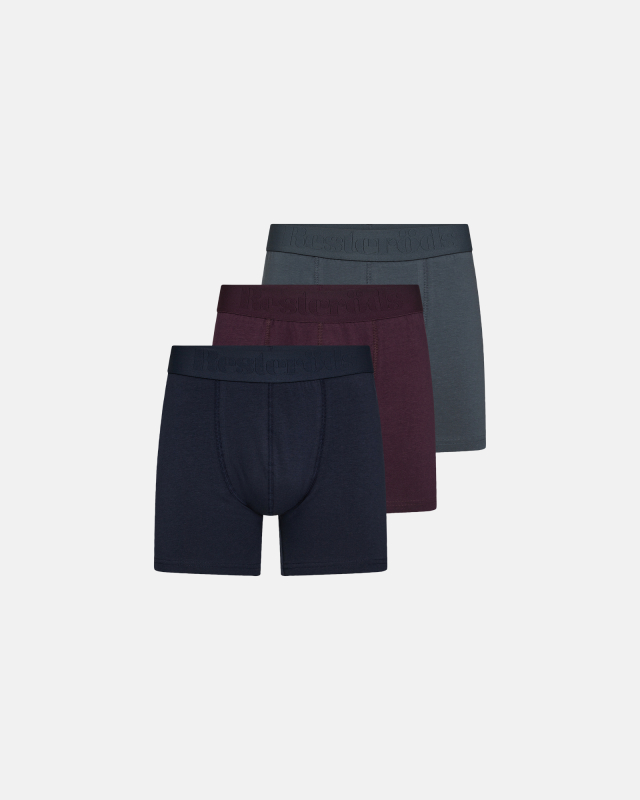 Boxers "Gunnar" 3-pack | Organic Cotton | Blue/Red/Blue -Resteröds