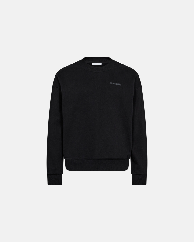 Sweatshirt with crew neck "drake" | 100% cotton | Black -Resteröds