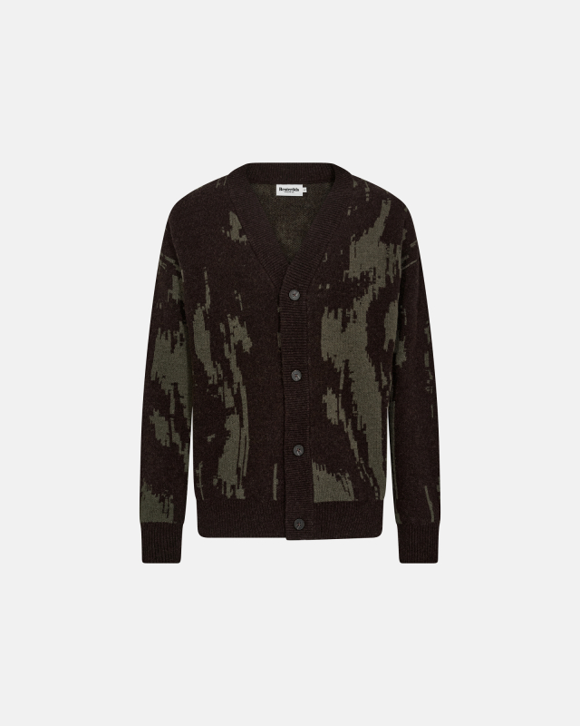 Cardigan "Jack" | Wool | Brown/Green -Resteröds