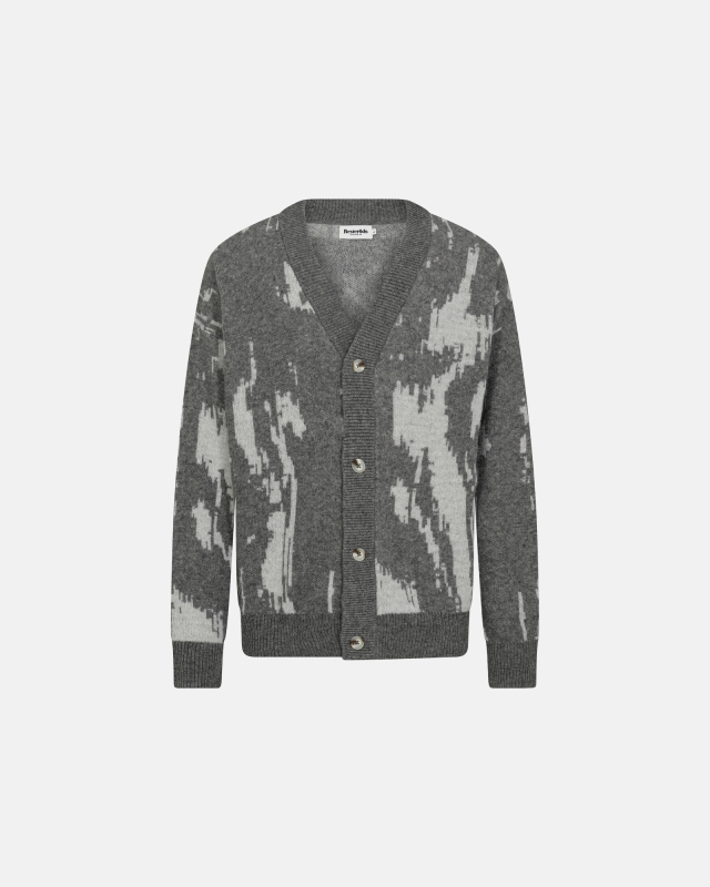 Cardigan "Jack" | Wool | Gray/White -Resteröds
