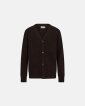 Knit Cardigan 'Kyle' | Wool | Brown -Resteröds