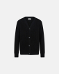 Knit Cardigan 'Kyle' | Wool | Black - Resteröds