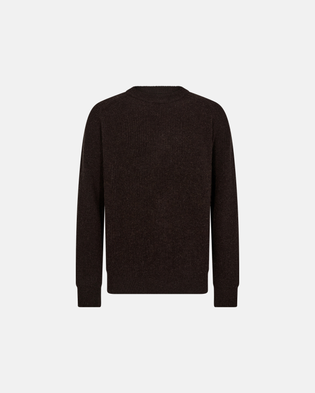 Knit pullover 'Michael' | Wool | Brown -Resteröds