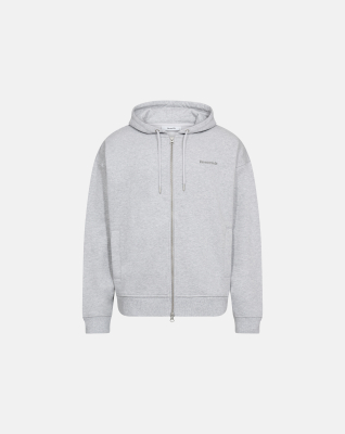Sweatshirt with hoodie and zip "Rick" | 100% cotton | Light gray -Resteröds Sweatshirt with hoodie and zip "Rick" | 100% cotton | Light gray -Resteröds