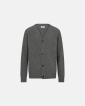 Knit Cardigan 'Kyle' | Wool | Grey Melange - Resteröds