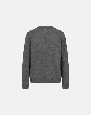 Knitted Pullover 'Lean' | Wool | Gray Melange -Resteröds Knitted Pullover 'Lean' | Wool | Gray Melange -Resteröds