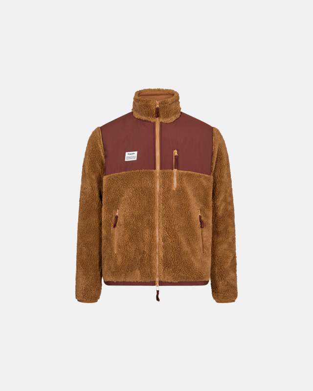 Panel Fleece Zip Recycled | Brown -Resteröds