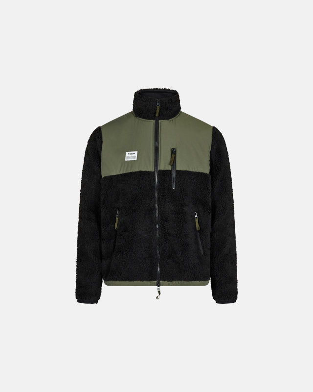 Panel Fleece Zip Recycled -Resteröds