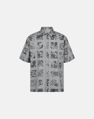 Shirt shortsleeved "Bron" | Grey print -Resteröds Shirt shortsleeved "Bron" | Grey print -Resteröds