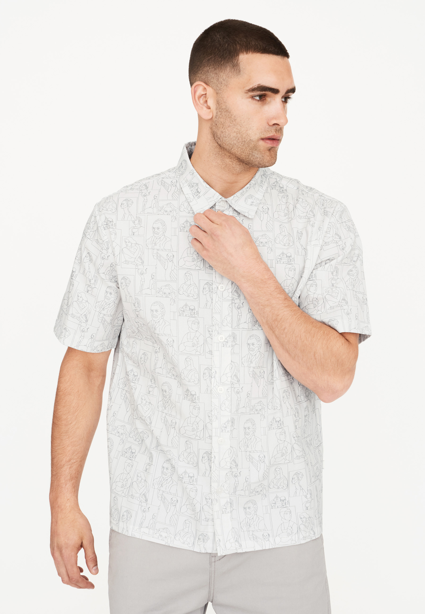 Shirt shortsleeved "Ron" | White print -Resteröds Shirt shortsleeved "Ron" | White print -Resteröds