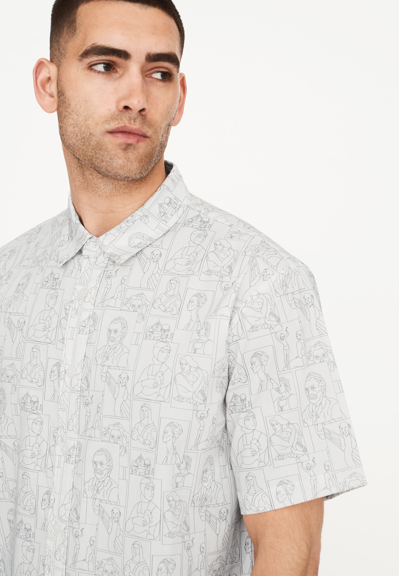 Shirt shortsleeved "Ron" | White print -Resteröds Shirt shortsleeved "Ron" | White print -Resteröds