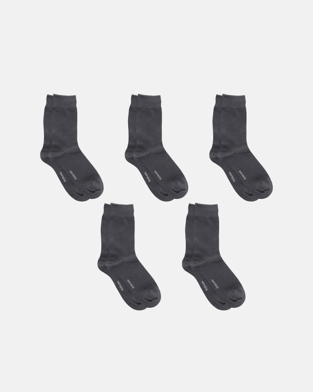 Socks Organic Cotton 5-pack, Stone Grey