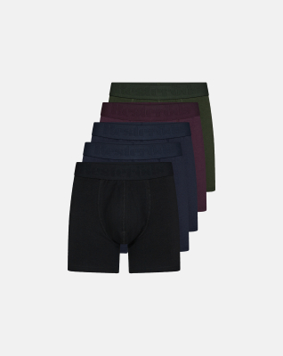 Gunnar Boxers 5-pack | Organic Cotton | Black/Blue/Red/Green -Resteröds Gunnar Boxers 5-pack | Organic Cotton | Black/Blue/Red/Green -Resteröds