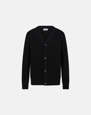 Knit Cardigan 'Kyle' | Wool | Black -Resteröds Knit Cardigan 'Kyle' | Wool | Black -Resteröds