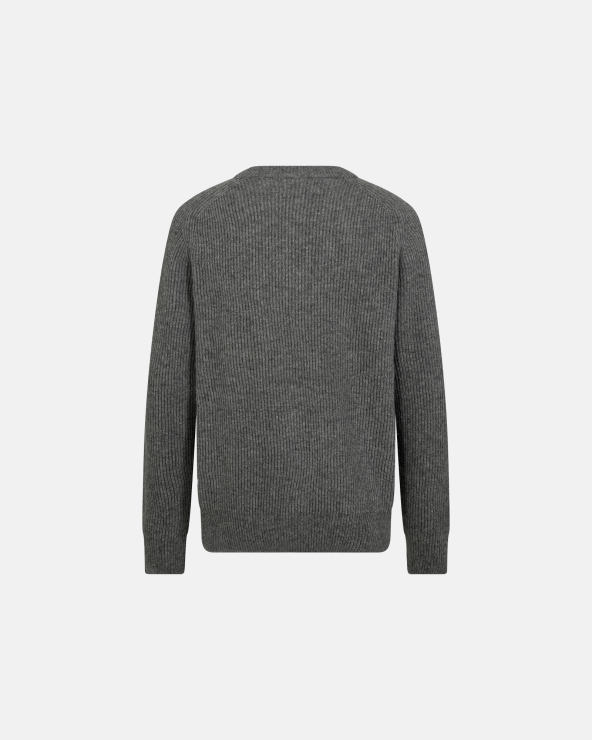 Kyle Wool Cardigan Grey Melange | Resteröds