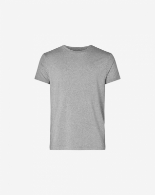 R-neck Tee Bamboo | Grey Melange -Resteröds R-neck Tee Bamboo | Grey Melange -Resteröds