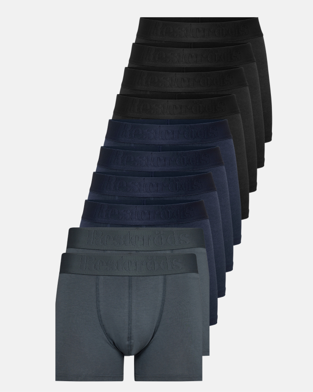 Boxers 'gunnar' 10-pack | Organic cotton | Black/Blue/Gray -Resteröds