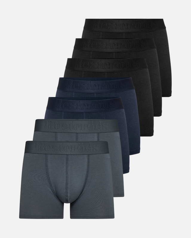 Boxers 'gunnar' 7-pack | Organic cotton | Black/blue/gray -Resteröds