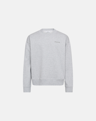 Crew neck sweatshirt "Drake" | 100% cotton | Light grey melange -Resteröds Crew neck sweatshirt "Drake" | 100% cotton | Light grey melange -Resteröds