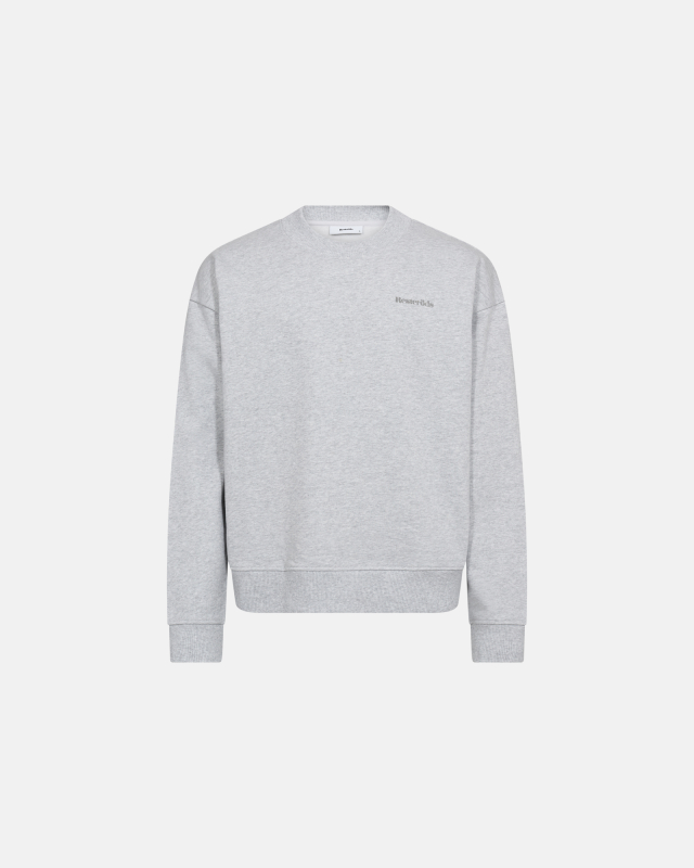 Crew neck sweatshirt "Drake" | 100% cotton | Light grey melange -Resteröds