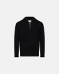 Knit with zip 'Liam' | Wool | Black -Resteröds