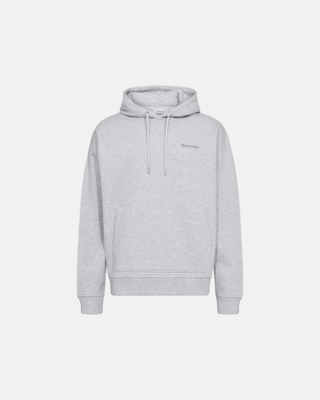 Sweatshirt with hood 'Jay' | 100% Cotton | Light grey melange -Resteröds