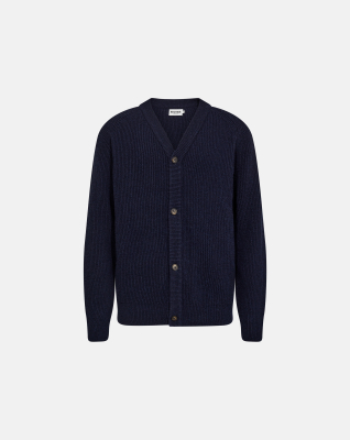 Knit cardigan 'kyle' | Wool | Navy -Resteröds Knit cardigan 'kyle' | Wool | Navy -Resteröds