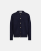 Knit cardigan 'Dean' | Wool | Navy -Resteröds