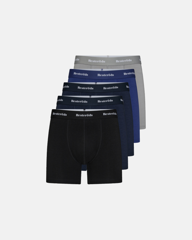 Boxers 'Kalle' 5-pack | Bamboo Viscose | Black/Navy/Blue -Resteröds