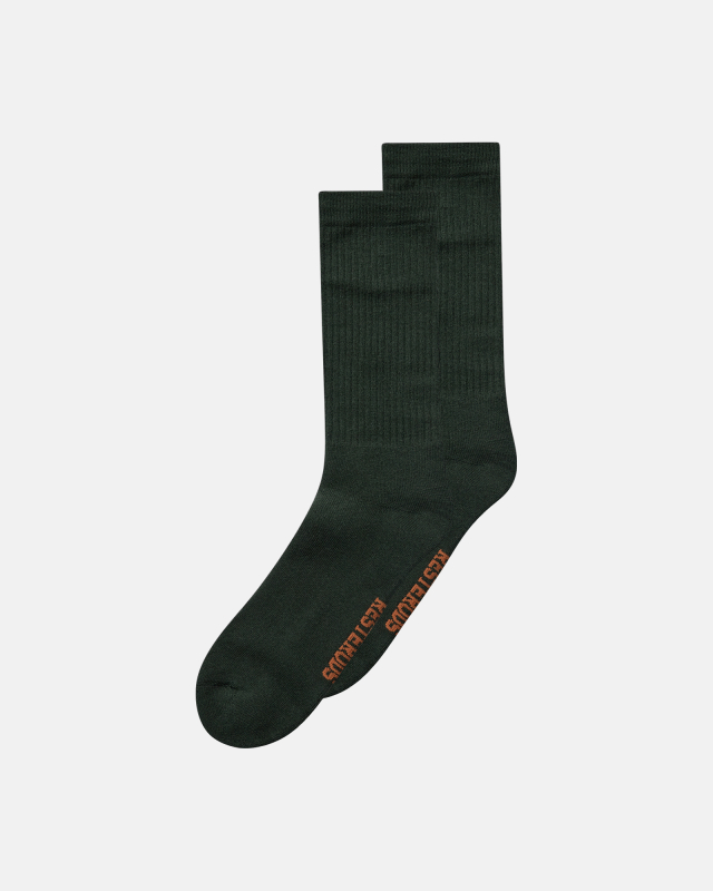 Tennis Socks 2-pack, Cotton, Black/Orange