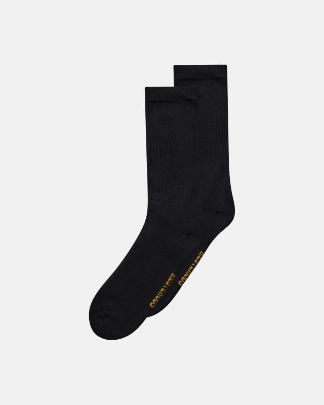 Tennis socks 2-pack | Cotton | Black/Yellow -Resteröds