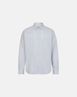 Shirt 'Davis' | 100% Cotton | Light Blue with Stripes -Resteröds Shirt 'Davis' | 100% Cotton | Light Blue with Stripes -Resteröds