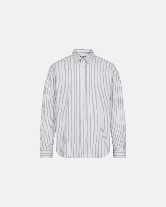 Shirt 'Davis' | 100% Cotton | White with stripes -Resteröds
