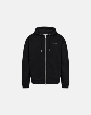 Sweatshirt with hoodie and zip "Rick" | 100% cotton | Black -Resteröds Sweatshirt with hoodie and zip "Rick" | 100% cotton | Black -Resteröds