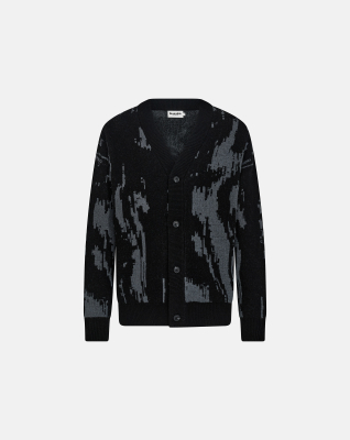 Cardigan "Jack" | Wool | Black/Grey -Resteröds Cardigan "Jack" | Wool | Black/Grey -Resteröds