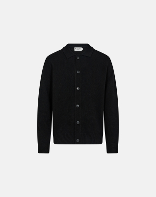 Knit Cardigan 'Dean' | Wool | Black -Resteröds Knit Cardigan 'Dean' | Wool | Black -Resteröds